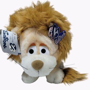Vintage 80s Emotions Mattel Lion 7 Inch Plush Sad Face Stuffed Animal Toy